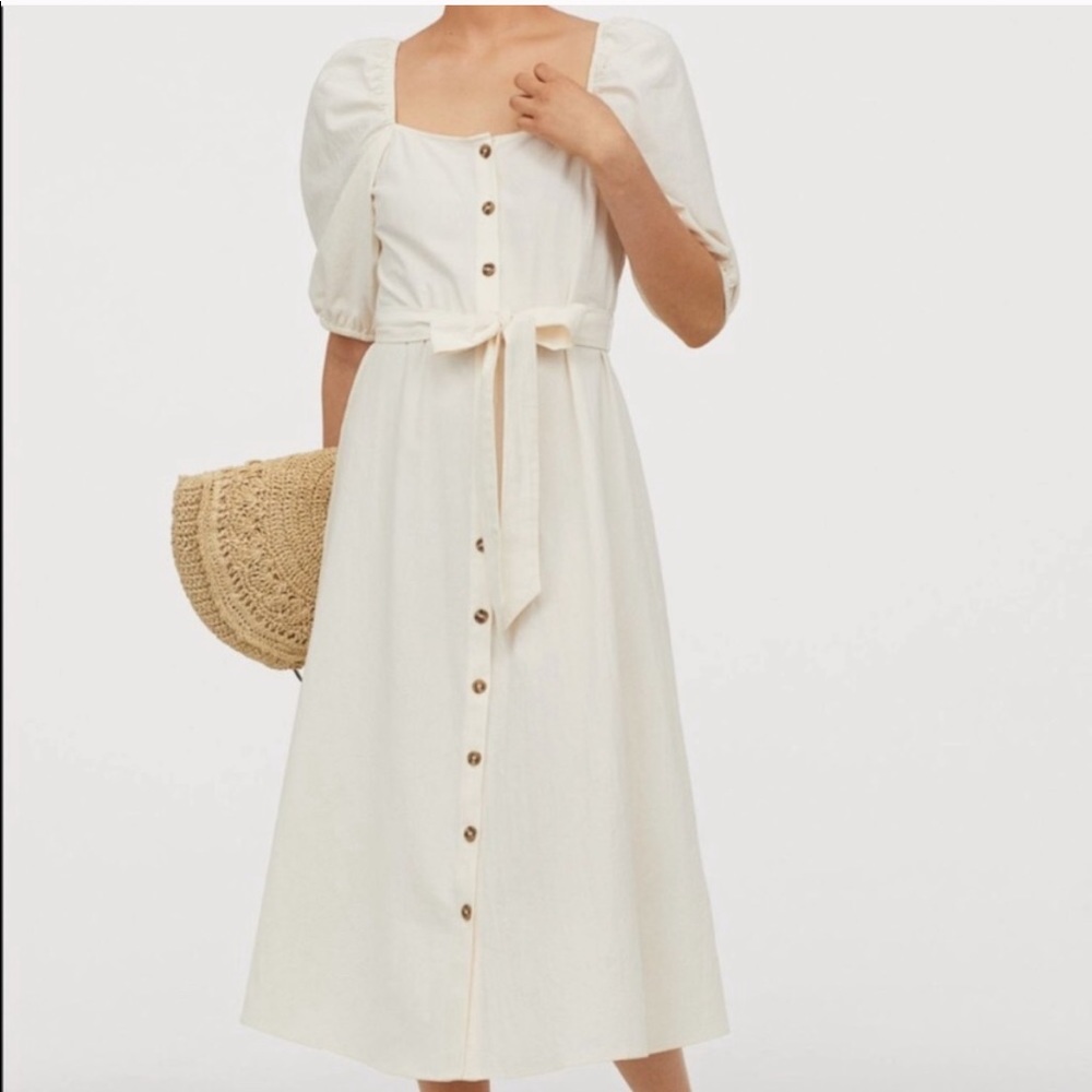 NWOT H&M Creped Cotton Midi Dress